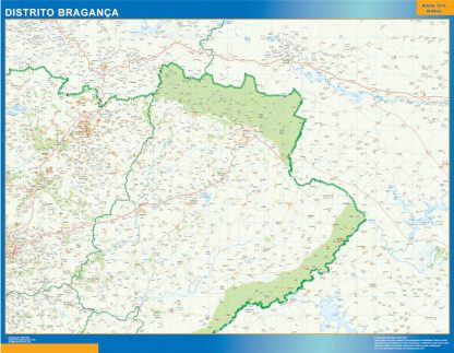 Regio BragancÌ§a wandkaarten Portugal