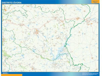Regio Evora wandkaarten Portugal