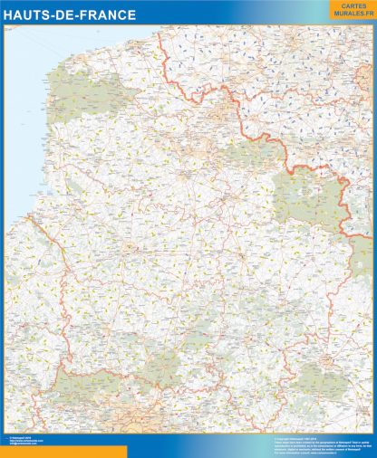Regio Hauts de Frankrijk wandkaarten