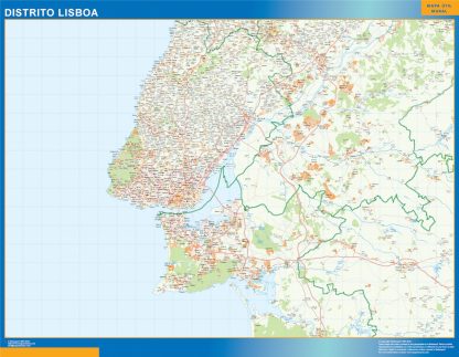 Regio Lisboa wandkaarten Portugal