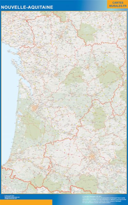 Regio Nouvelle Aquitaine wandkaarten
