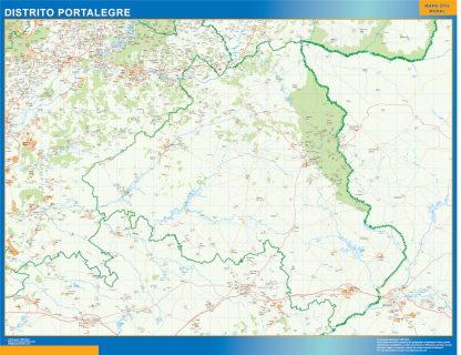 Regio Portalegre wandkaarten Portugal