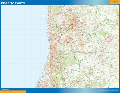 Regio Porto wandkaarten Portugal