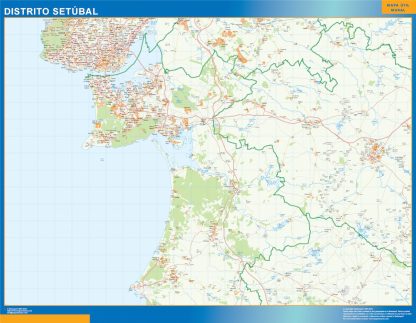 Regio Setubal wandkaarten Portugal