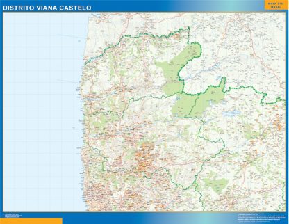 Regio Viana Castelo wandkaarten Portugal