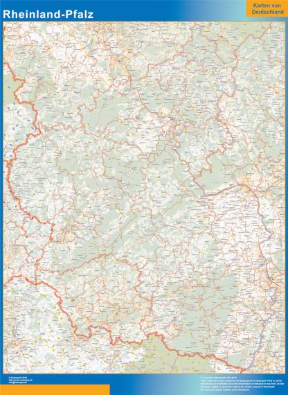 Rheinland-Pfalz wandkaarten