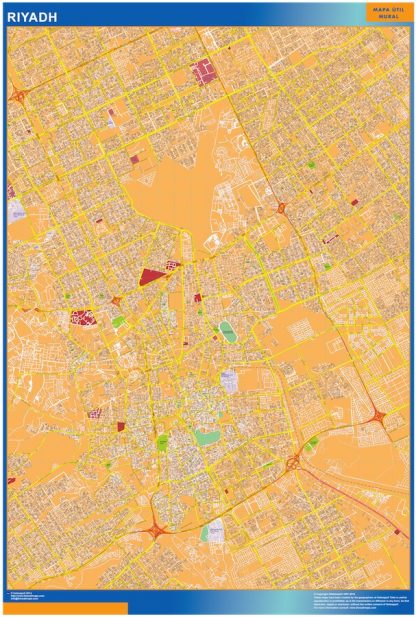 Riyadh gelamineerd wandkaarten