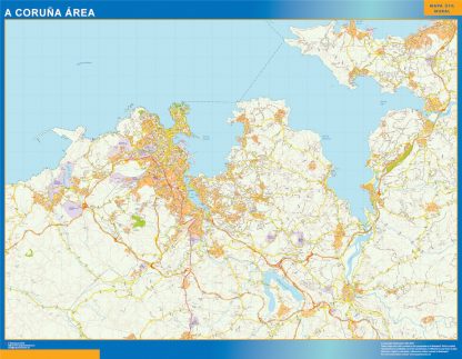weg wandkaarten A Coruna Spanje