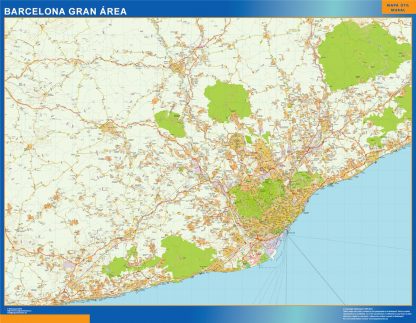 weg wandkaarten Barcelona grande Spanje