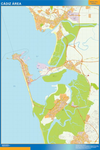 weg wandkaarten Cadiz Spanje