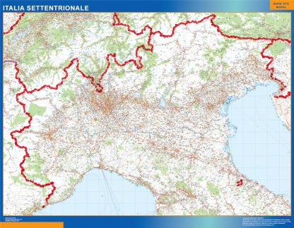 weg wandkaarten Italië North