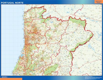 weg wandkaarten Portugal North