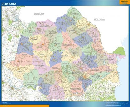 Romania wandkaarten