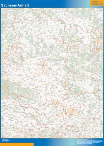 Sachsen-Anhalt wandkaarten