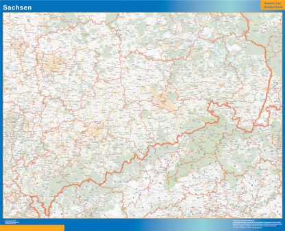 Sachsen wandkaarten