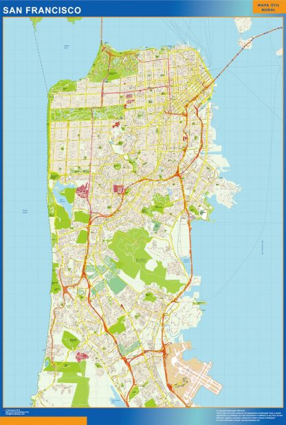 San Francisco wandkaarten