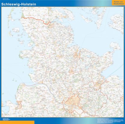 Schleswig-Holstein wandkaarten