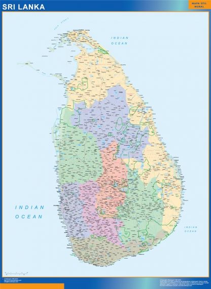 Sri Lanka wandkaarten