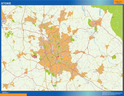 Stoke gelamineerd wandkaarten