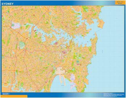 Sydney gelamineerd wandkaarten