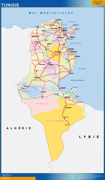 Tunis wandkaarten