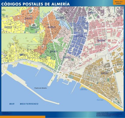 Zip codes Almeria wandkaarten