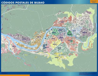 Zip codes Bilbao wandkaarten