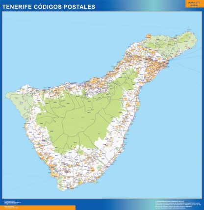 Zip codes Isla Tenerife wandkaarten