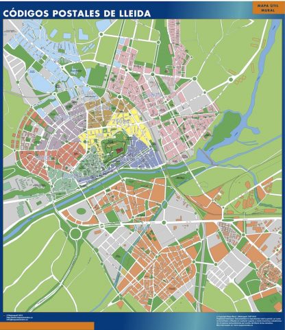 Zip codes Lleida wandkaarten