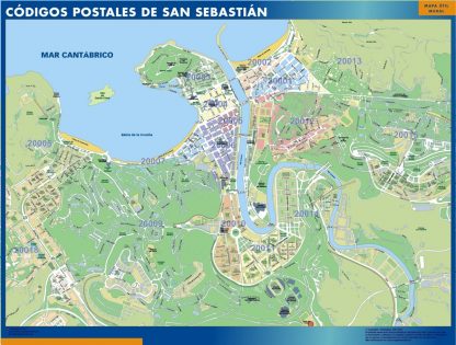 Zip codes San Sebastian wandkaarten