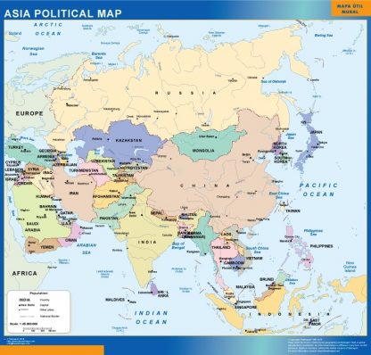 asia political wandkaarten