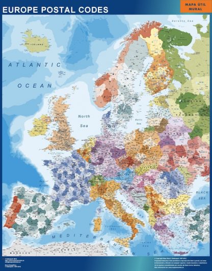 europe postal codes wandkaarten