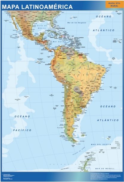 latin america wandkaarten