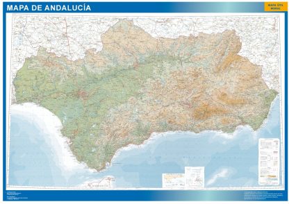 wandkaarten Andalucia relief