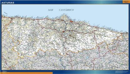 wandkaarten Asturias roads
