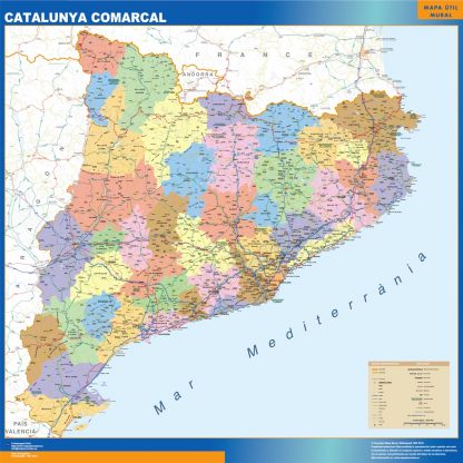 wandkaarten Catalonia comarcal