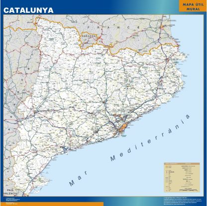 wandkaarten Catalonia roads