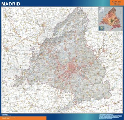 wandkaarten Community Madrid physical
