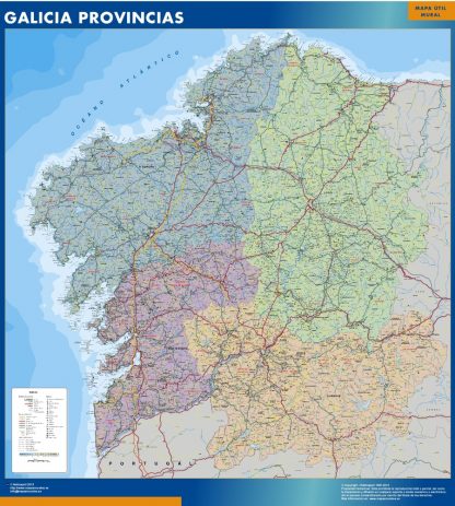 wandkaarten Galicia Provincies