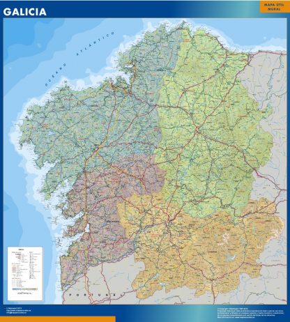 wandkaarten Galicia