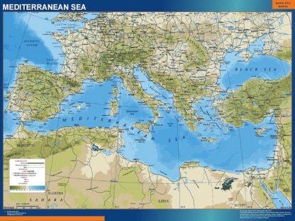 mediterranean wandkaarten