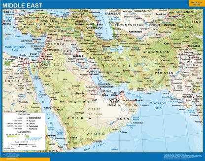middle east wandkaarten